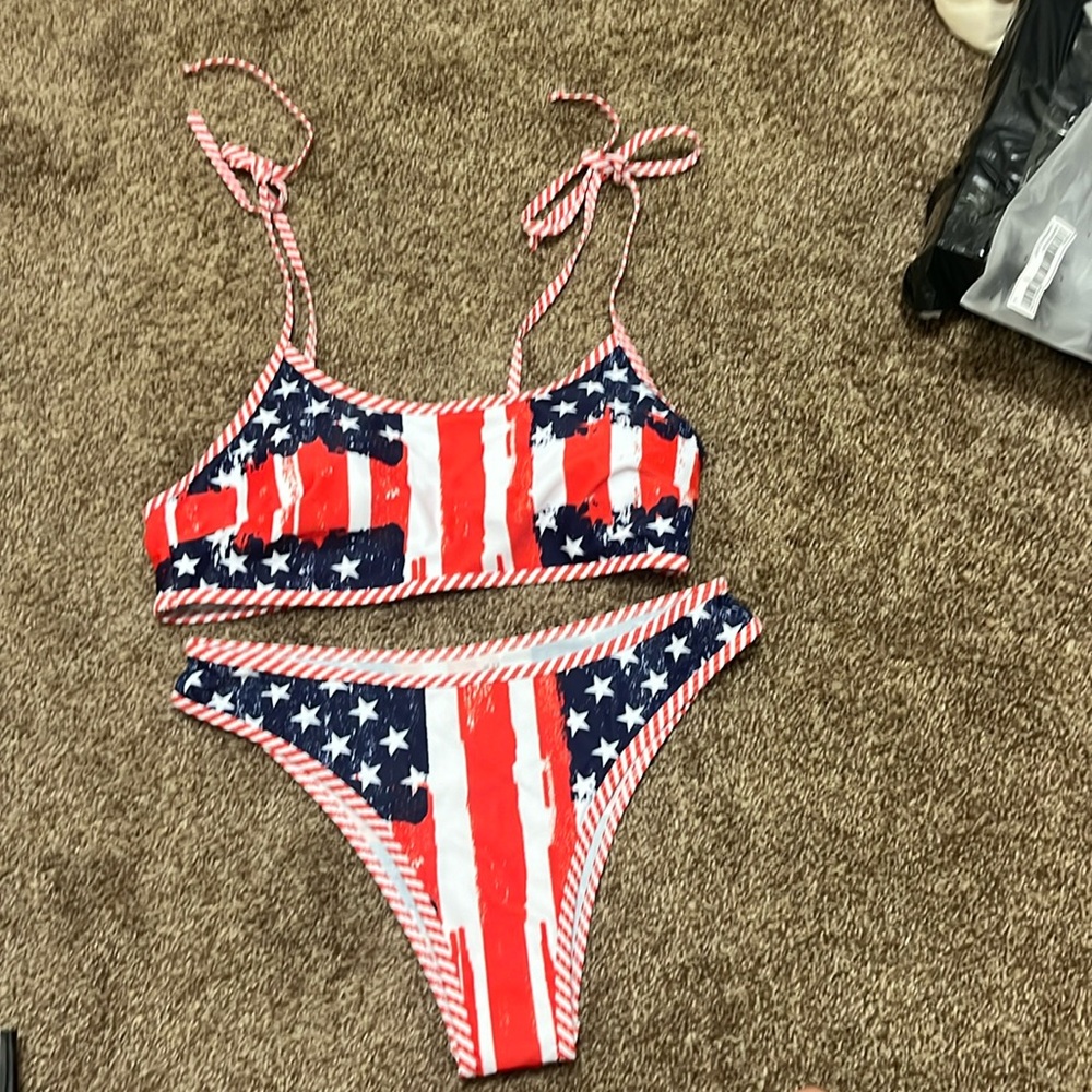 Red white and blue bathing suit